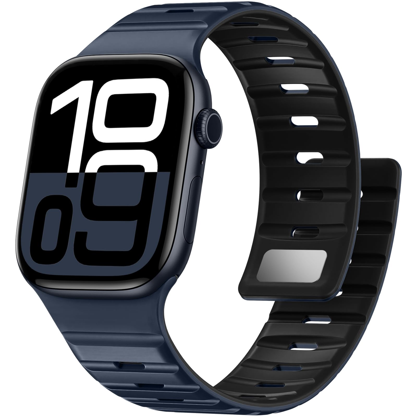 Easuny Magnetic Loop Compatible with Apple Watch Bands for Men 44mm 45mm 46mm 49mm 42mm 40mm 41mm, Sport Silicone Breathable Watch Strap for iWatch Series 11 10 9 8 7 6 5 4 Ultra 3/2/1 SE 3/2/1