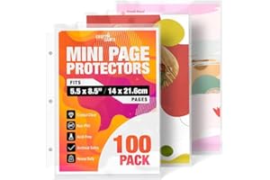 Half Letter 8.5x5.5’’ Pack of 100 Binders Recipe Page Sleeves Protectors, Recipe Book Refill Sheets, 1 Pocket Page Cover, Cry