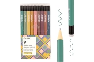 Grabie Erasable Gel Pens, 9 Colors Erasable Pens Multicolor, Make Mistakes Disappear, 0.6mm Medium Point Rollerball Tip Colored Pens for Drawing Writing Planner, Smooth Writing(Rustic Reverie)