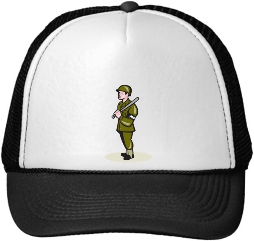 Polada Snap Hats Military Police With Night Stick Baton Cartoon Mighty Ducks Snapback Hat