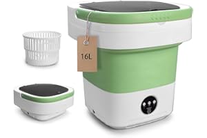 Portable Washing Machine, 16L Upgraded Mini Laundry Machine with Spin Basket, 3 Cleaning Modes Suitable for Small Clothes, Fo