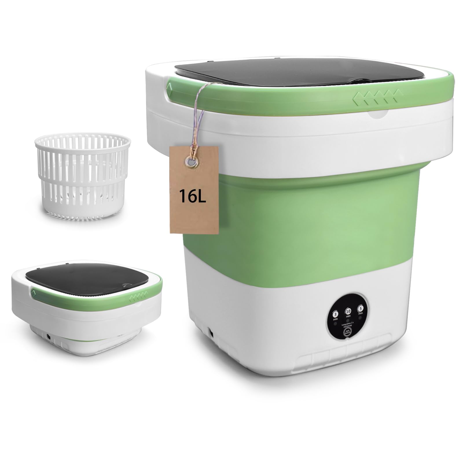 Photo 1 of Portable Washing Machine, 16L Mini Washer Foldable and Dryer with 3 Modes Deep Cleaning, Upgraded Small Collapsible Laundry for Travel, Home, Apartment, Hotel and camping