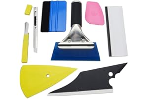 LARLANSZ Vinyl Wrap Tool Window Tint Kit 7 Pieces Vehicle Tinting Tools Car Glass Protective Film Wrapping Installation Set Included Squeegees, Felt Squeegee, Cutting Knife with Blades