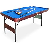 Seydrey 54" Folding Pool Table, Portable Space-Saving Billiard Game Table for Game Room &amp; Office