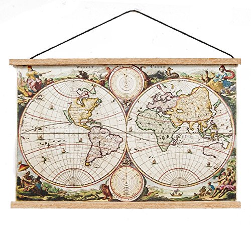 Melody Jane Dollhouse Ancient World Map Wall Hanging Chart 1:12 Study School Accessory