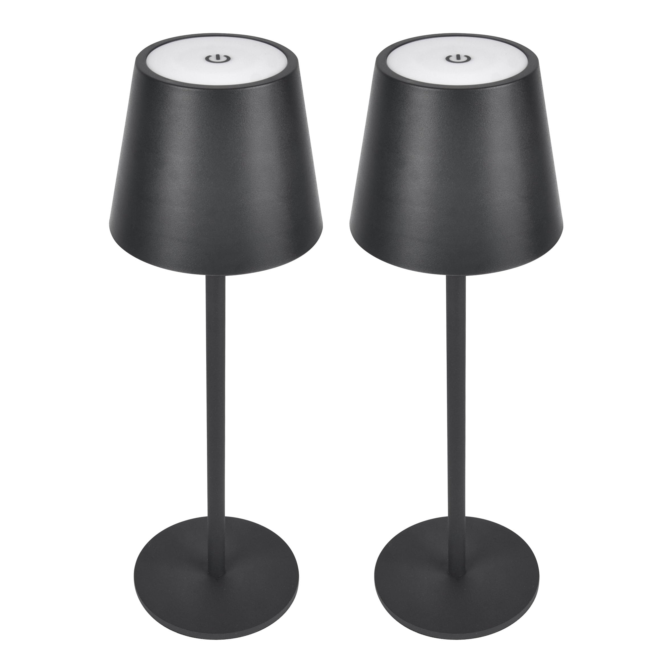 greenandco 2x Rechargeable Table Lamp, Wireless, Dimmable, Touch Control, 3000-5000K, CRI 90, 3600mAh, Suitable for Outdoor, Colour: Black — image 1