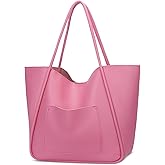 KKXIU Tote Bag for Women Vegan Leather Shoulder Purse Large Capacity Travel Bag