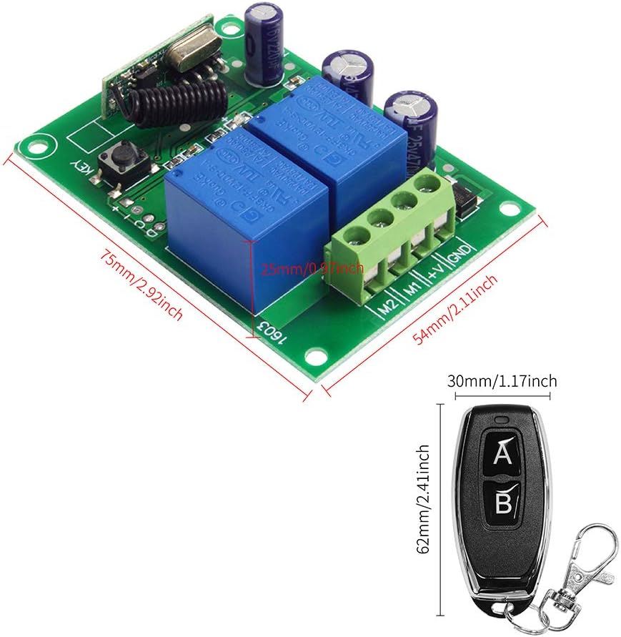 QIACHIP Wireless 433mhz 12V Remote Control Relay Switch 2 Channel Relay Receiver with 4 Transmitter Radio Controller For Motor Garage Door - Image 4