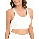 Women Swim Bra Crop Sports Bra for Under Swim Shirt Racerback Swimsuit Bikini Tops Built in Bra Bathing Suit Tops Only