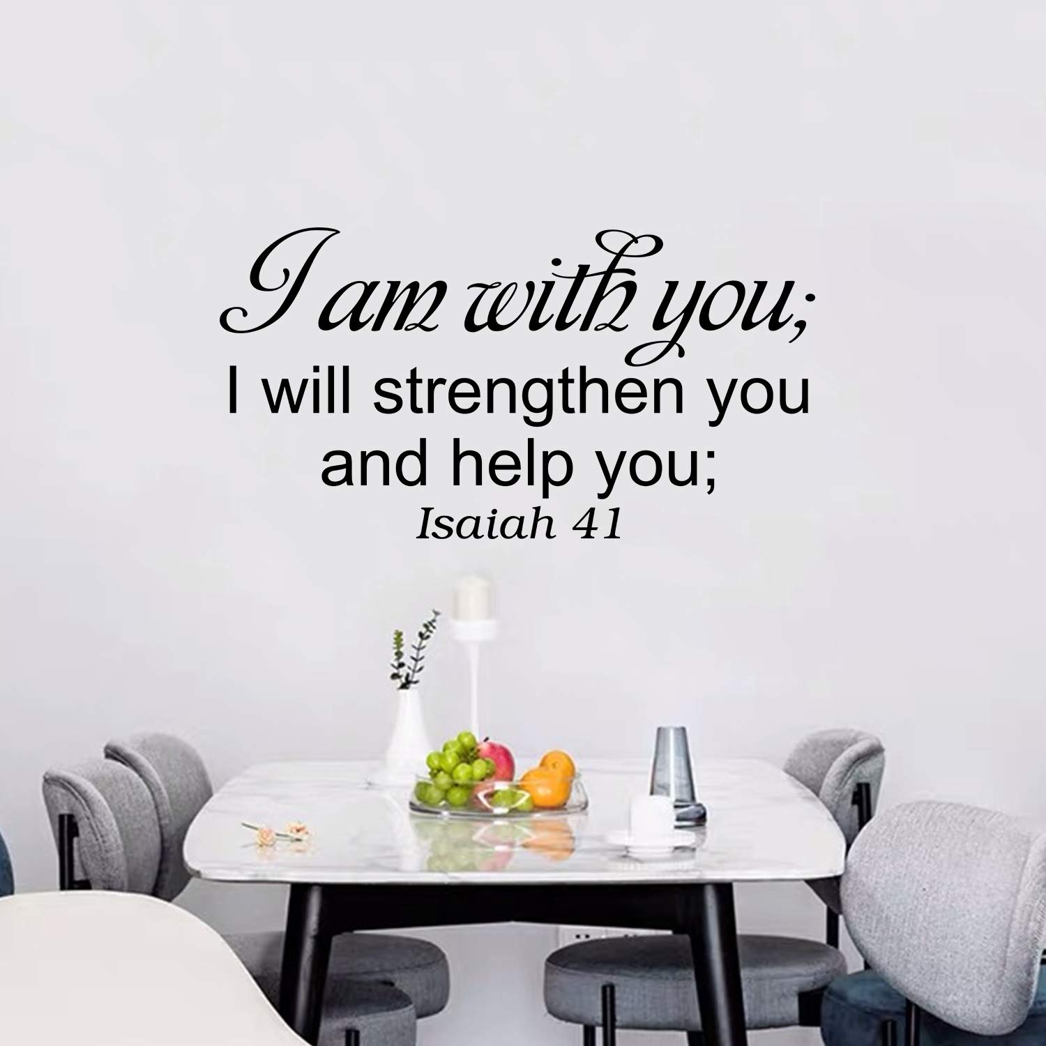 Christian Wall Decals for Living Room: Bible Verse Quotes Inspirational Bedroom Vinyl Art Wall Stickers - I Am with You 28.6" X 15" — image 1