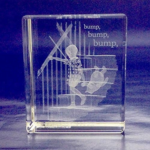 Crystal Treasures 3D Laser etched block - Classic Pooh - Bump, Bump, Bump by Crystal Treasures