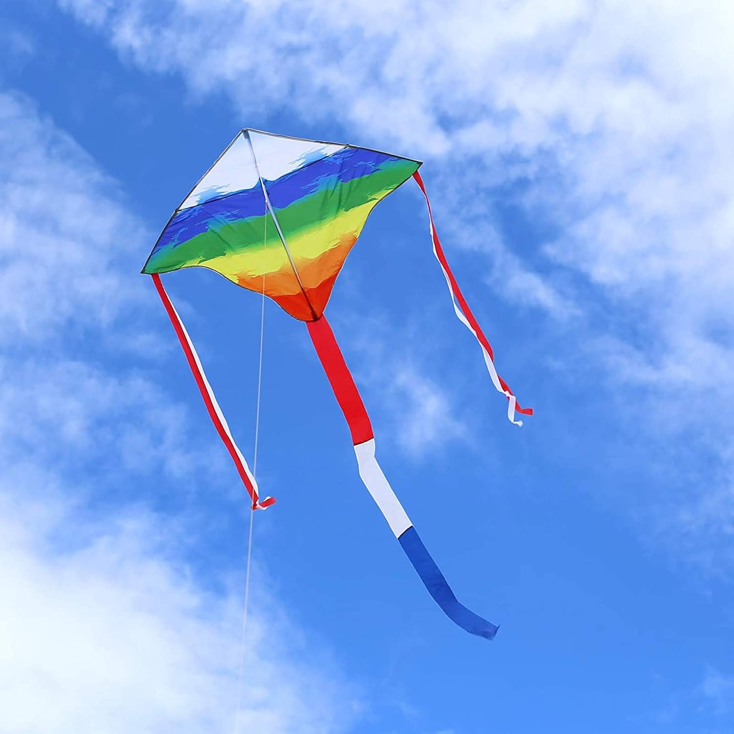 Outdoor Best Delta Kite for Beginners Toddlers, Easy To Fly Rainbow