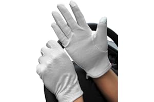 JIAHG Women Men's Summer Driving Gloves - UV Protection, Non Slip, Touchscreen, Cotton, Outdoor Cycling Gloves