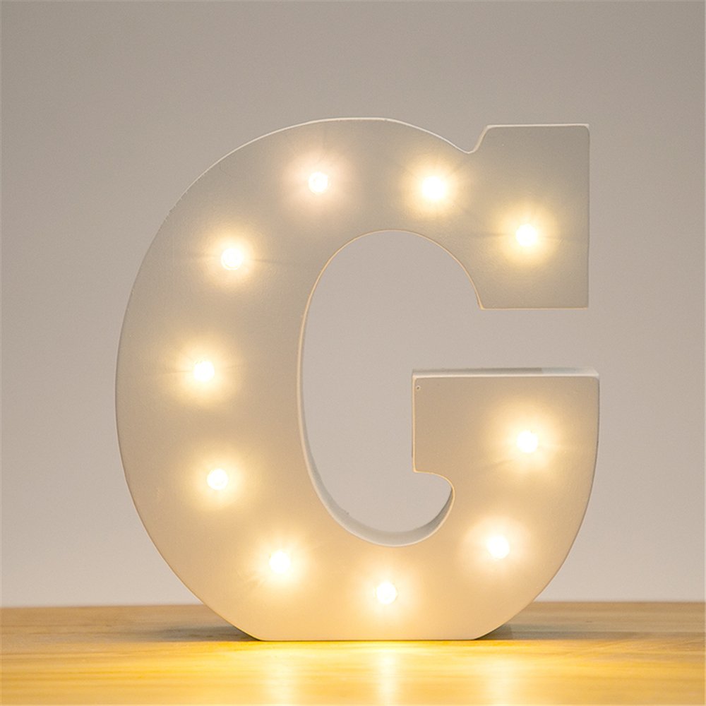 JYSPORT Alphabet Buchstaben LED-Licht Schild Kunststoff weiß Deko Room