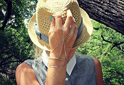 silver slave bracelet, slave ring, unique bracelet, silver hand chain, ring bracelet