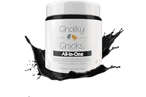 Chalky Chicks 16 Fl Oz Matte Starless Night Black Chalk Paint, Furniture Paint No Sanding All in One Paints Without Sanding for Cabinet, Wood, Crafts, Chalk Board, Walls, Dresser, Kitchen