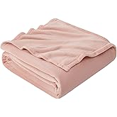 Hansleep Fleece King Size Blanket for Bed Dusty Pink, Super Soft Flannel Fuzzy Plush Cozy Blanket for All Seasons, Dusty Pink, King 90x108 Inches