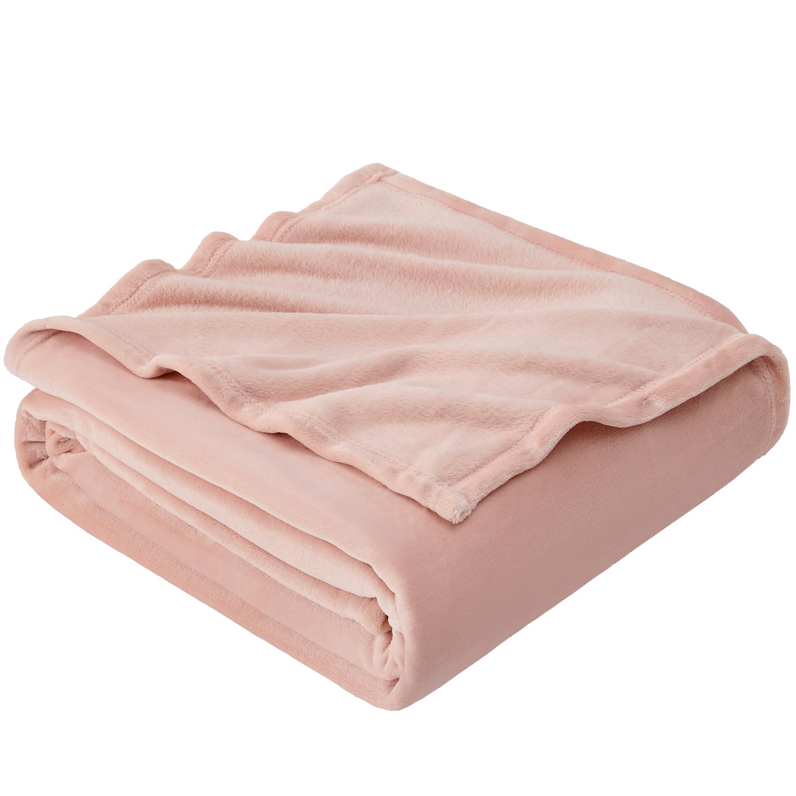 EHEYCIGA Fleece Blanket Dusty Pink Throws for Sofas Fluffy Warm Soft Blanket for Bed Settees Armchairs, Fit All Season, Single, 130x165cm