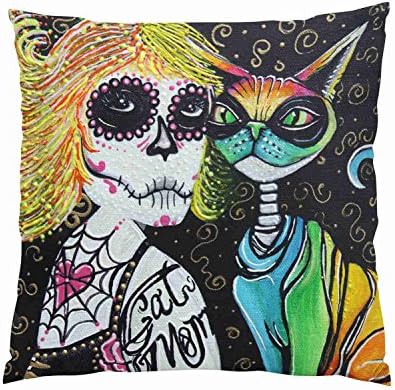 Gygarden Pretty Cat Mom Hidden Zipper Home Sofa Decorative Throw Pillow Cover Cushion Case Square 16X16 Inch Two Sides Design Printed Pillowcase