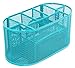 PAG Desk Organizers and Accessories Storage Caddy, Office Supplies Desktop Organization, Office Decor Mesh Pencil Holder, 9 Compartments, Blue