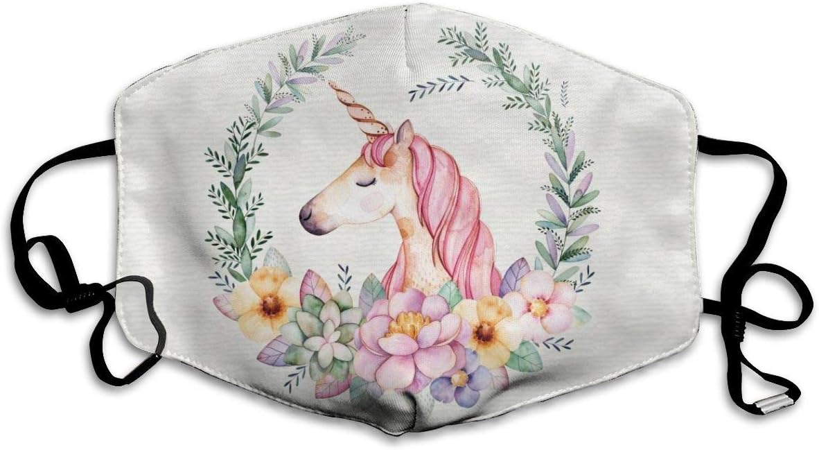 Dust-Proof Mask, Cute Unicorn Mouth Mask Reusable Dust Face Mask for Men Women