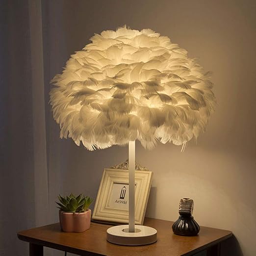 feather bedside table lamp