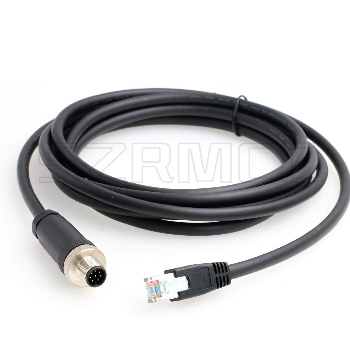 SZRMCC M12 A Code 8 Pin Male to RJ45 Ethernet Cable Cat6 Gigabit Shielded Waterproof Sensor Actuator Network Cable for Cognex in-Sight 7000 DMR-300 Industrial Camera Vision Sensors (3m)