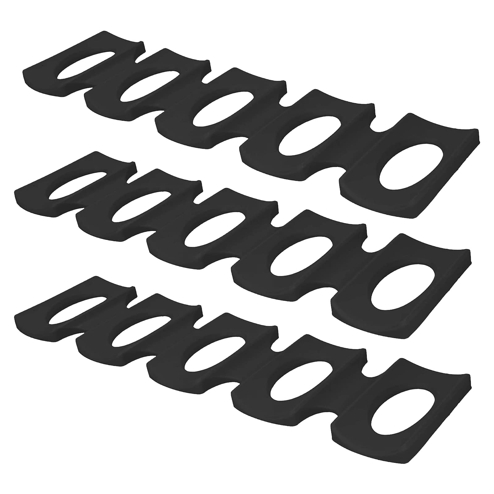 GERUI 3 x Collapsible Silicone Refrigerator Bottle Holder, Black