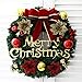 Merry Christmas Wreath Front Door Garland Christmas Room Wall Decoration RED Poinsettia Pine Wreath-Diameter:30cm