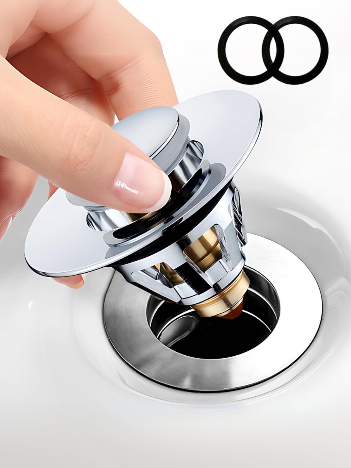 Megory Sink Plug, Universal sink plug pop up ,sink plug replacement ,Sink Strainer Bounce Core Copper Drainer Plug,Stainless Steel Drain Plug