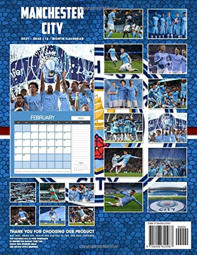 Manchester City 2022 Calendar: Sport Calendar 2022-2023 – 18 Months – Big Size 17"X11". Planner For All Fans Kids Boys: Calendar, Cder: 9798496620987: Amazon.com: Books