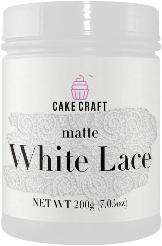 Cake Craft Matte White Lace Cream 7.05 Ounces