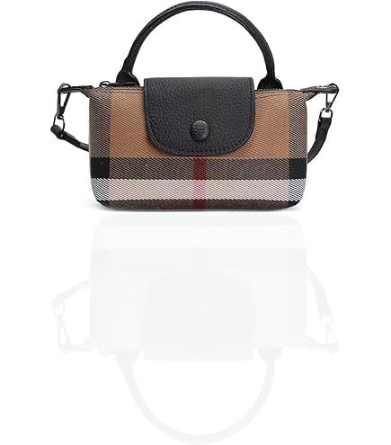 Burberry Haymarket Nova Check Clara Convertible Wristlet: Handbags