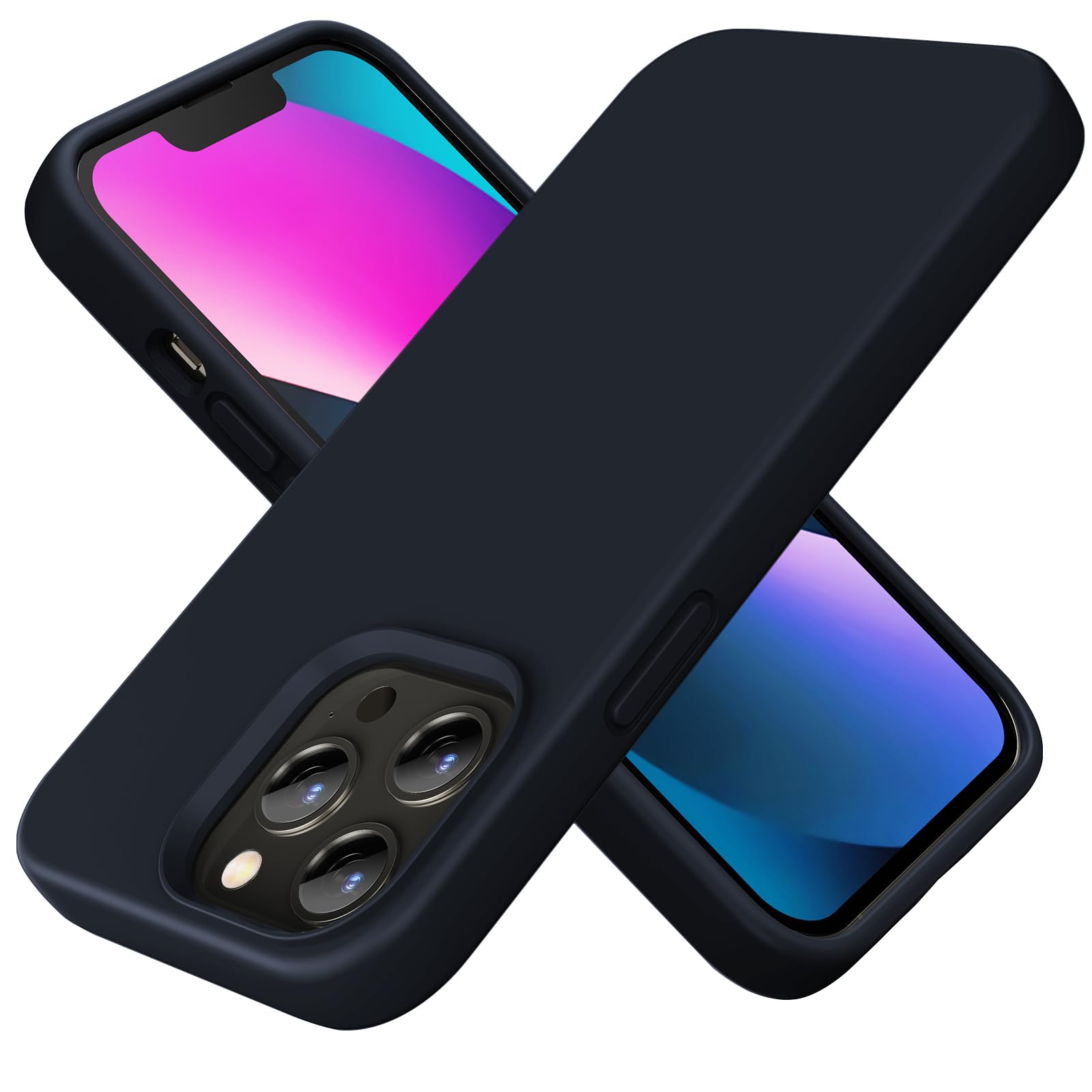 TIIXXE Silicone Case Compatible with iPhone 13 PRO Case Soft Ultra Slim Protective Shockproof Liquid Silicone Phone Case,Anti-Scratch Microfiber Lining, 6.1" Midnight Blue — image 1