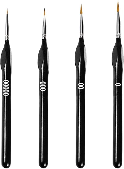 LeFeirr Fine Detail Paint Brush Set 4 Pieces Professional Small Artist Brushes