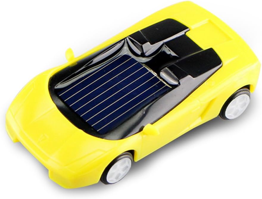 Qinmay Compatible with Mini Plastic Solar Power Toy Car Kids Children Educational Gadget Trick Novelty Random Color 1 Pcs