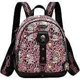 ED HARDY Pink & Black Backpack with Adjustable Straps