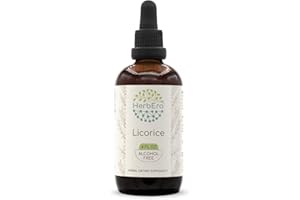 HERBERA Licorice B120 Alcohol-Free Herbal Extract Tincture, Super-Concentrated Organic (Kan tsau, Glycyrrhiza Glabra) 4 fl oz