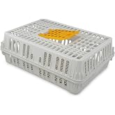 Stromberg's Poultry Transport Crate, Secure Chicken Carrier | Ventilated Outdoor Plastic Cage with Hinged Loading Door.