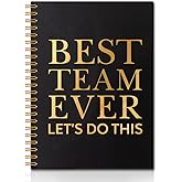 QYUVK Best Team Ever Gold Foil Hardcover 160 Pages Blank Spiral Notebooks, Inspirational Appreciation Gifts for Staff Employee, Thank You Gifts for Teammate, Office Gifts for Coworker Work Bestie