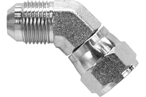 AODERTI 6502-08-08 Hydraulic Fitting 1/2" Male JIC X 1/2" Female JIC Swivel 45 Degree Carbon Steel.