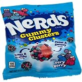 NERDS Gummy Clusters Candy, Very Berry, Crunchy and Gummy, 5 oz