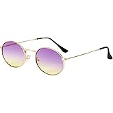 Purple Fade Round Hippie Glasses | Groovy Retro 70's Sunglasses | Small Circle Lennon Sunnies for Men & Women