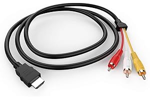 EANETF HDMI to RCA Cable, 1080P 5ft/1.5m HDMI Male to 3-RCA Video Audio AV Cable Connector Adapter Transmitter for TV HDTV DVD(NO Signal Conversion Function)