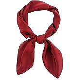 MBAIYO 1Pcs Satin Scarf, Lightweight Square Neck Head Scarf Neck Hair Scarfs Head Scarves Fashion Bandana for Woman Women's Fashion Silk Feeling Scarfs for Hair Wrapping (Burgundy)