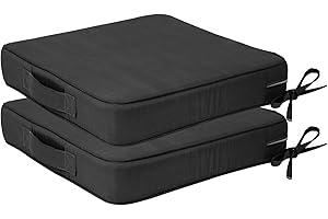 mudilun 16x16x3inch Outdoor Chair Cushions Double Piping with Carrying Handle Patio Furniture Cushions Outdoor with Zipper Waterproof Seat Cushions Set of 2 Durable Garden Sofa Couch Chair Pads