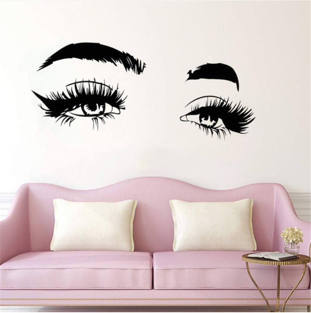Wandtattoo Wimpern & Augen-Zitat – 57x30 Cm, Selbstklebend, Dekorativer Wandaufkleber