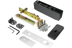 GEKRONE Self Closing Concealed Door Pivot Hinges Heavy-Duty Spring Hydraulic 360 Degree Rotation Stainless Steel Invisible Wo