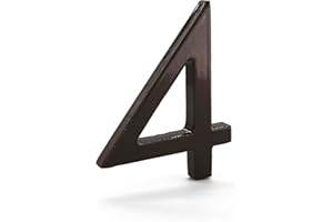 Montague Metal Products MHN-06-F-RB1-4 Solid Brushed Aluminum Modern Floating Address House Numbers, 6", Powder Coated Roman Bronze