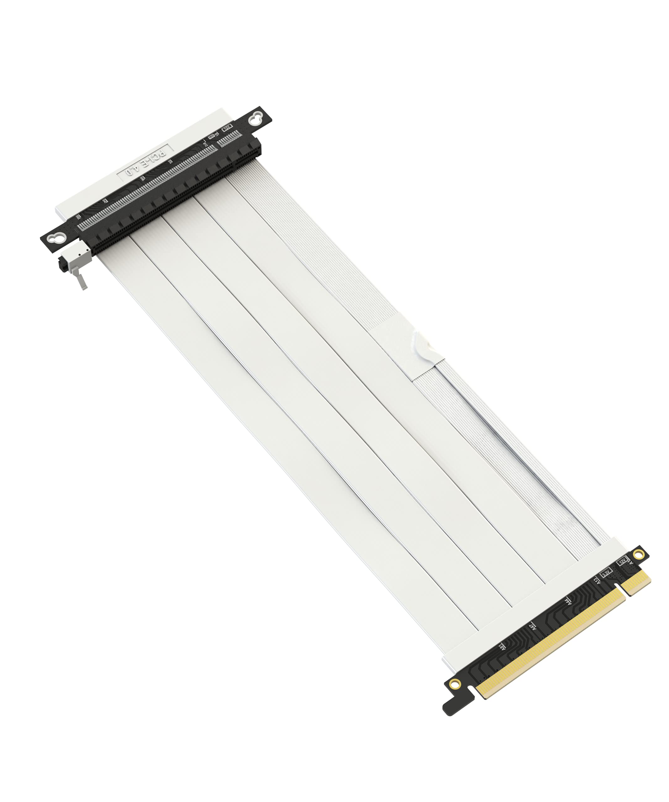 LINKUP - Ultra PCIe 4.0 X16 Riser Cable [RTX4090 RX6950XT x570 B550 Z690 Tested] Shielded Extreme High-Speed Vertical Mount Gaming PCI Express Gen4 | Reverse GPU Socket {25cm} Designed for ITX | White